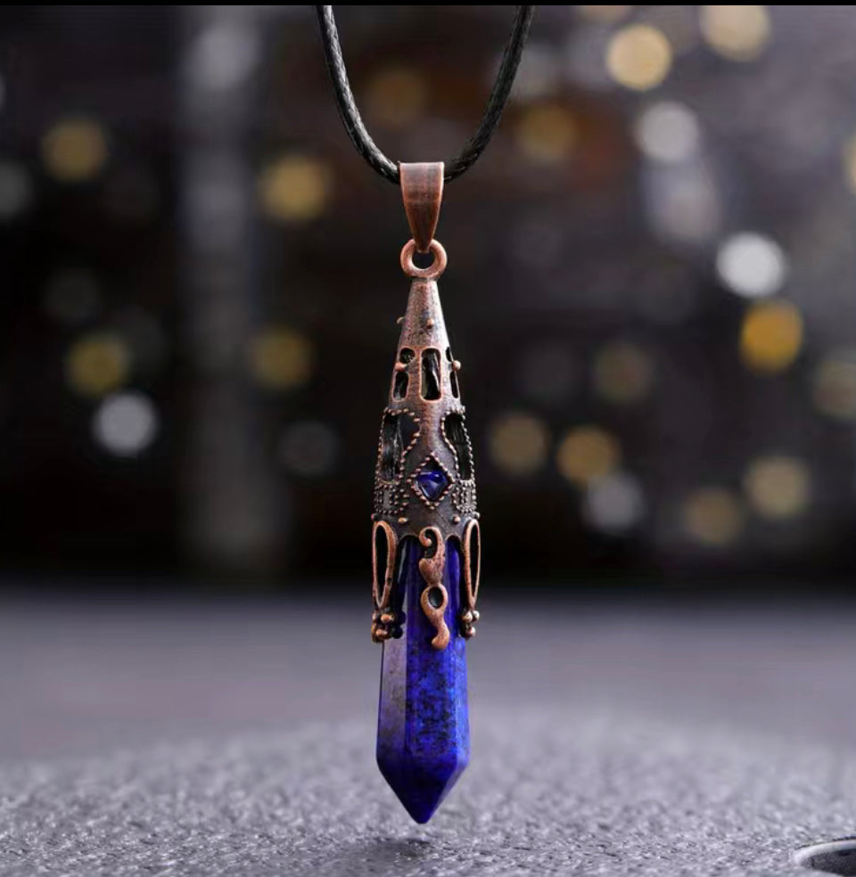 Lapis Lazuli Natural Crystal Stone Necklace